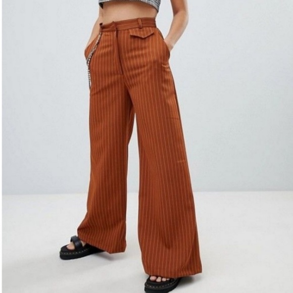 burnt orange high waisted pants